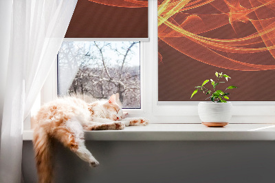 Tenda a rullo da interno con motivo ad astrazione arancione