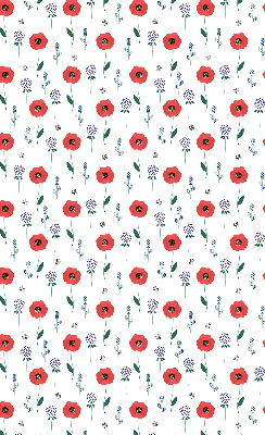 Tenda a rullo interna per finestra con stampa di fiori di papavero