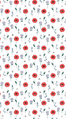 Tenda a rullo interna per finestra con stampa di fiori di papavero