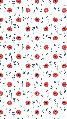 Tenda a rullo interna per finestra con stampa di fiori di papavero
