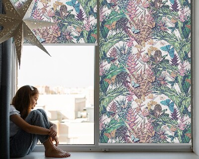 Tenda a rullo da interno con stampa di farfalle sui fiori