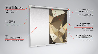 Tenda a rullo per finestra con motivo a triangoli color oro
