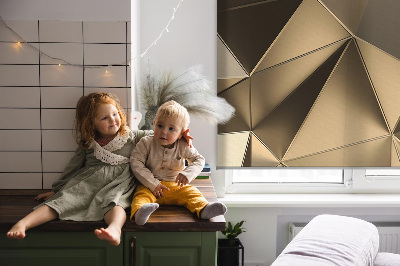 Tenda a rullo per finestra con motivo a triangoli color oro