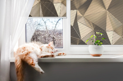 Tenda a rullo per finestra con motivo a triangoli color oro