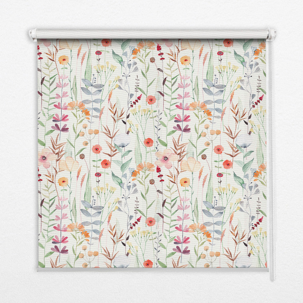 Tenda a rullo per finestra con stampa di fiori colorati