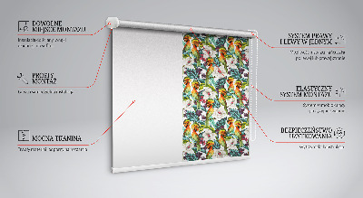 Tenda a rullo per interni con stampa di uccelli e fiori