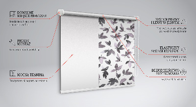 Tenda a rullo per finestra con fantasia a foglie rosa scuro