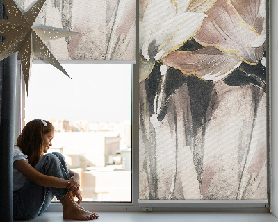 Tenda a rullo per finestra con stampa a fiori dipinti