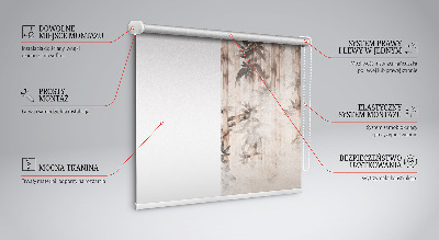 Tenda a rullo interna per finestra con motivo a foglie