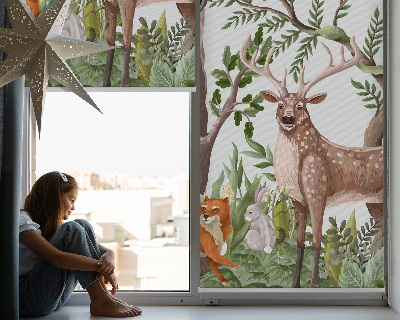 Tenda a rullo da interno con motivo di animali della foresta