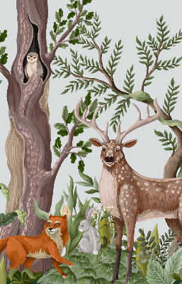 Tenda a rullo da interno con motivo di animali della foresta