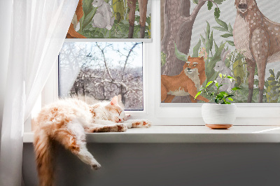 Tenda a rullo da interno con motivo di animali della foresta