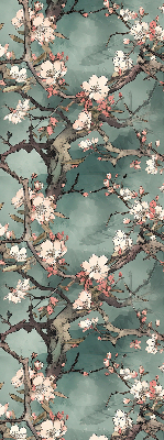 Tenda a rullo interna per finestra con stampa di fiori sull'albero
