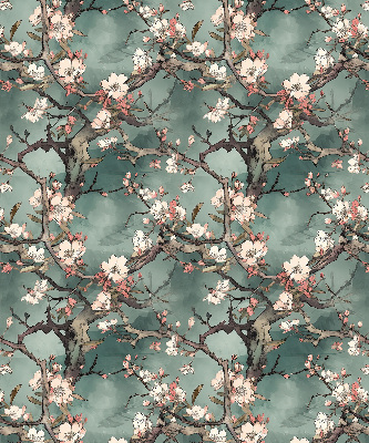Tenda a rullo interna per finestra con stampa di fiori sull'albero