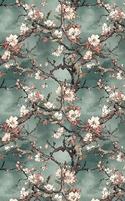 Tenda a rullo interna per finestra con stampa di fiori sull'albero