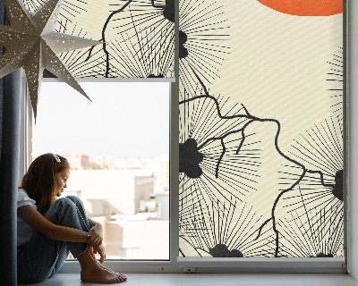 Tenda a rullo per porta finestra con motivo a denti di leone