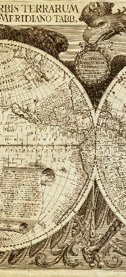 Tenda a rullo per finestra con stampa di una vecchia mappa del mondo
