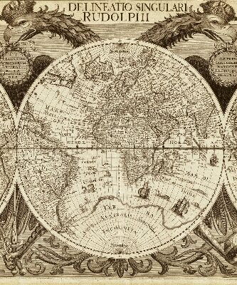 Tenda a rullo per finestra con stampa di una vecchia mappa del mondo