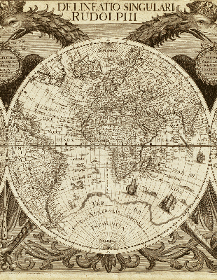 Tenda a rullo per finestra con stampa di una vecchia mappa del mondo