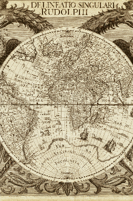 Tenda a rullo per finestra con stampa di una vecchia mappa del mondo