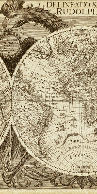 Tenda a rullo per finestra con stampa di una vecchia mappa del mondo
