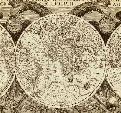 Tenda a rullo per finestra con stampa di una vecchia mappa del mondo