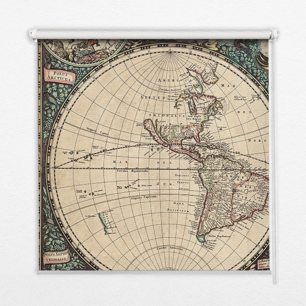 Tenda a rullo con stampa di una mappa del mondo