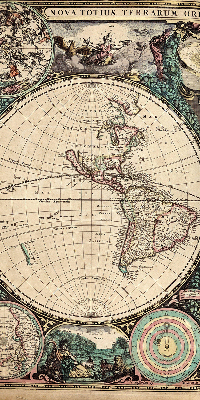 Tenda a rullo con stampa di una mappa del mondo
