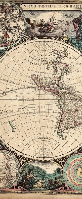 Tenda a rullo con stampa di una mappa del mondo