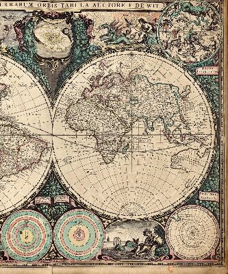 Tenda a rullo con stampa di una mappa del mondo