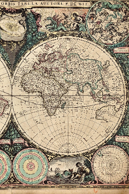 Tenda a rullo con stampa di una mappa del mondo