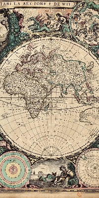 Tenda a rullo con stampa di una mappa del mondo