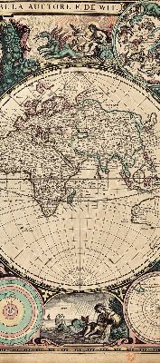 Tenda a rullo con stampa di una mappa del mondo