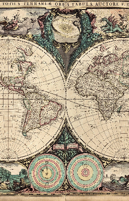 Tenda a rullo con stampa di una mappa del mondo