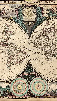 Tenda a rullo con stampa di una mappa del mondo