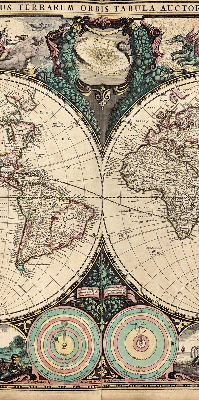 Tenda a rullo con stampa di una mappa del mondo