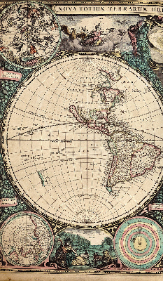 Tenda a rullo con stampa di una mappa del mondo