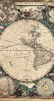 Tenda a rullo con stampa di una mappa del mondo