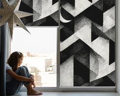 Tenda a rullo per interni con motivo a triangoli astratti