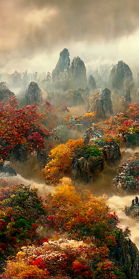 Tenda a rullo in tessuto con stampa vista dall'alto