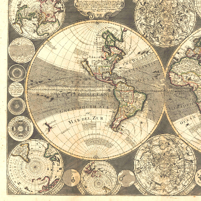 Tenda a rullo con stampa di una mappa del mondo per interni