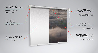 Tenda a rullo per porta finestra con stampa di alberi nella nebbia