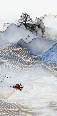 Tenda a rullo per finestra con stampa di montagne sfocate