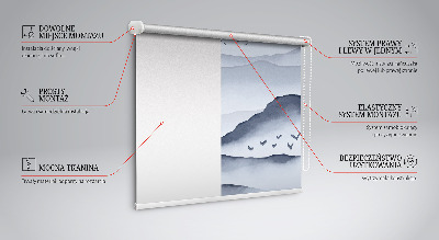 Tenda a rullo in tessuto con stampa di montagne nella nebbia
