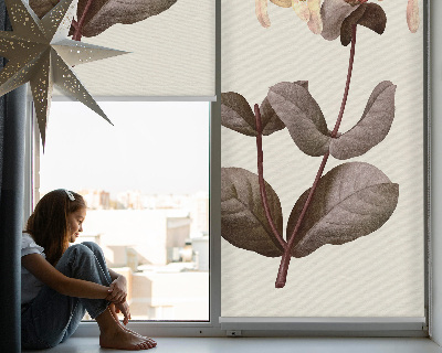 Tenda a rullo per porta finestra con fantasia a fiori cadenti