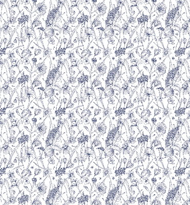 Tenda a rullo per porta finestra con motivo a fiori selvatici