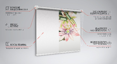 Tenda a rullo per finestra con fantasia a fiore rosa