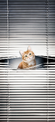 Tenda a rullo per porta finestra con fantasia a gatto rosso
