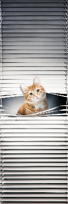 Tenda a rullo per porta finestra con fantasia a gatto rosso
