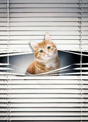 Tenda a rullo per porta finestra con fantasia a gatto rosso